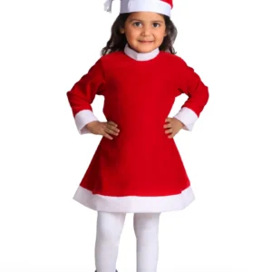 Santa Claus Dress Christmas Santa Costume for Girls With Santa Cap