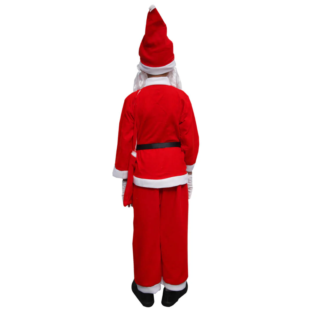 Santa Claus Dress Kids Christmas Costume Complete Set of Six - Image 3